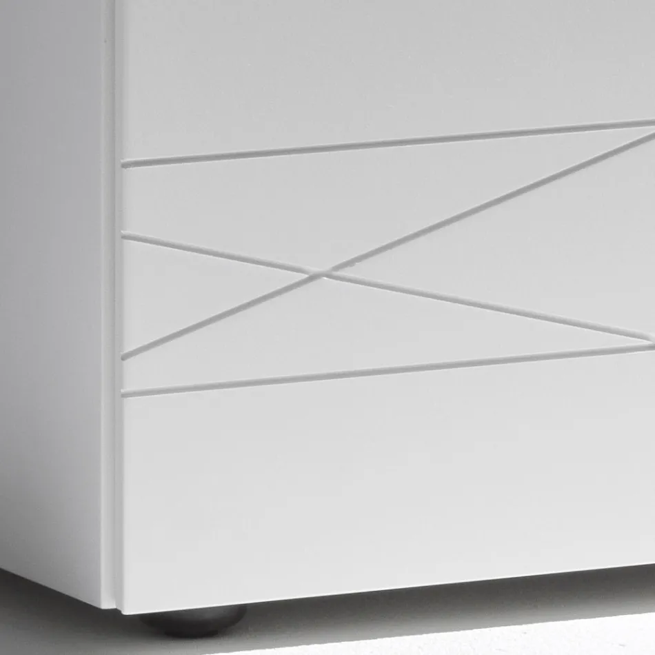 Nachtkastje met 1 lade van geverfd spaanplaat - Leone Viadurini