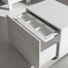 Nachtkastje met 1 lade van geverfd spaanplaat - Leone Viadurini