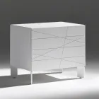 Nachtkastje met 1 lade van geverfd spaanplaat - Leone Viadurini