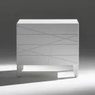 Nachtkastje met 1 lade van geverfd spaanplaat - Leone Viadurini