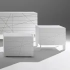 Nachtkastje met 1 lade van geverfd spaanplaat - Leone Viadurini