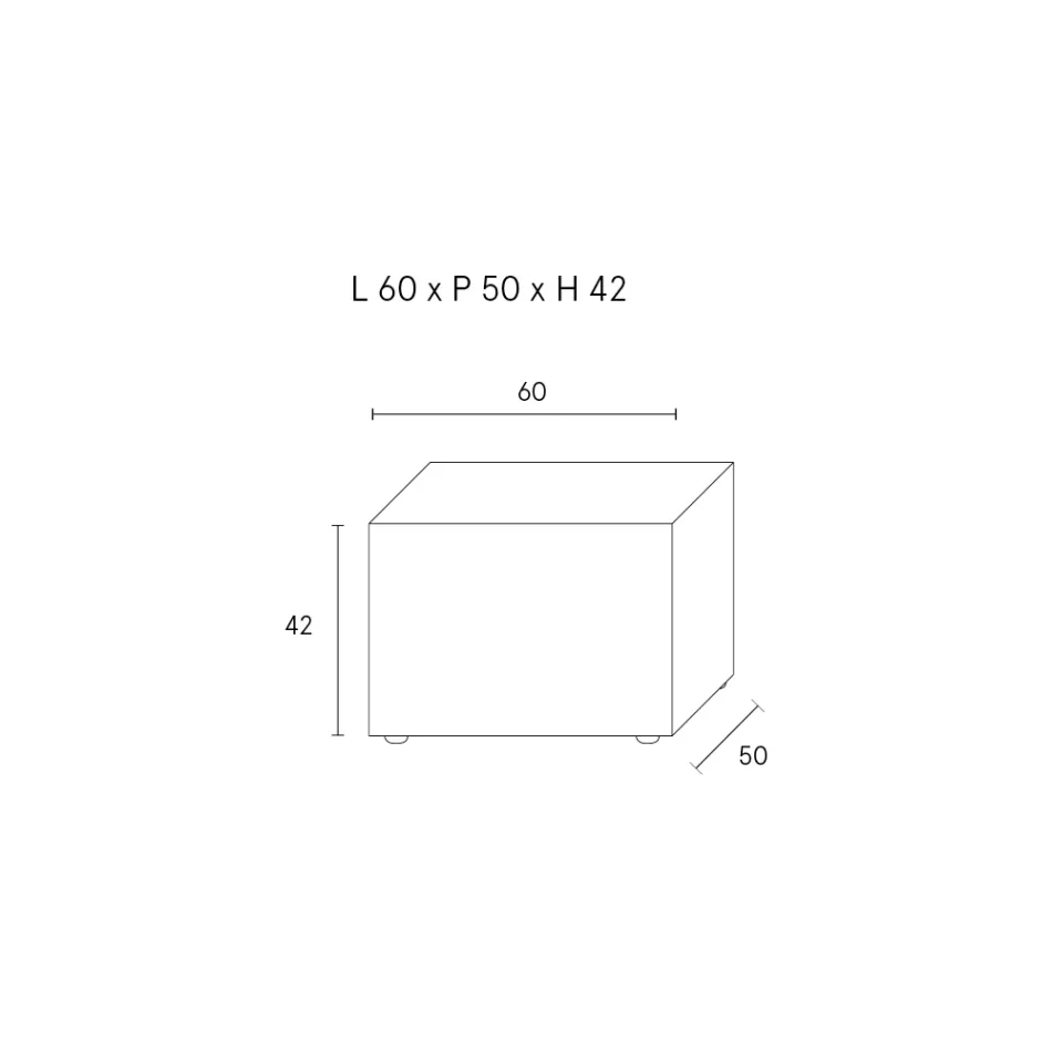Nachtkastje met 1 lade van geverfd spaanplaat - Leone Viadurini
