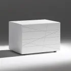 Nachtkastje met 1 lade van geverfd spaanplaat - Leone Viadurini