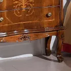 Nachtkastje met 3 lades in Bassano Walnoothout Gemaakt in Italië - Luxe Viadurini