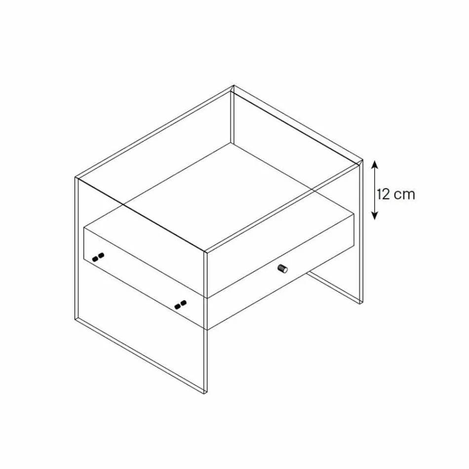 Modern design nachtkastje in extra helder glas Made in Italy - Secret Viadurini