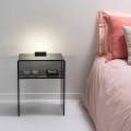 gerookte bed met LED-licht verlicht Tocco Adelia, made in Italy