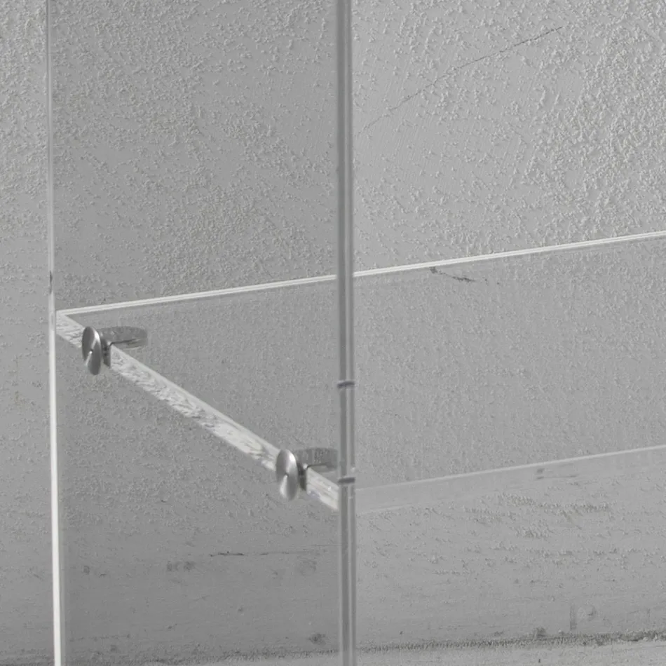 Nachtkastje van transparant acrylkristal met designplank - Minervo Viadurini