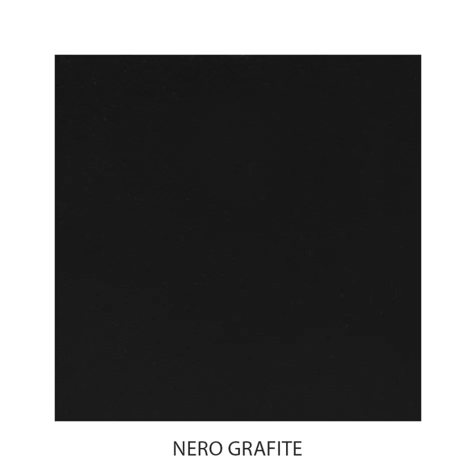 Buisvormig ijzeren nachtkastje Grafietzwarte afwerking Made in Italy - Santorini Viadurini