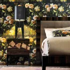 Nachtkastje in notenhout en ebbenhout Grilli Zarafa gemaakt in Italië Viadurini