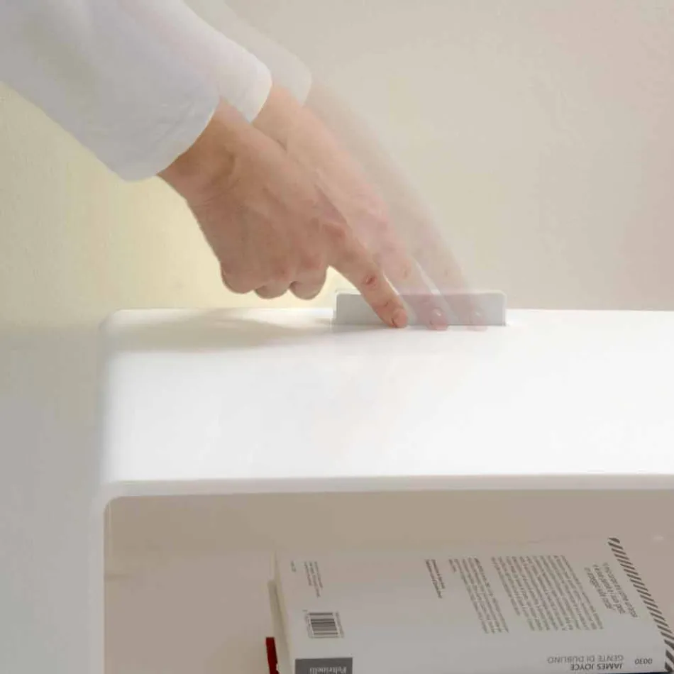 Nachtkastje met transparante LED-licht verlicht aanraking Adelia Viadurini