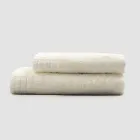 Complete set gezichtshanddoek en gastendoekje in badstof en linnenmix - Kelim Viadurini