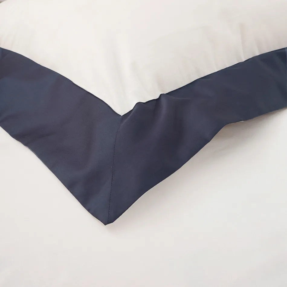 Compleet eenpersoons en een half dekbedovertrek in 100% katoen en 10% katoen satijn - Detail Viadurini