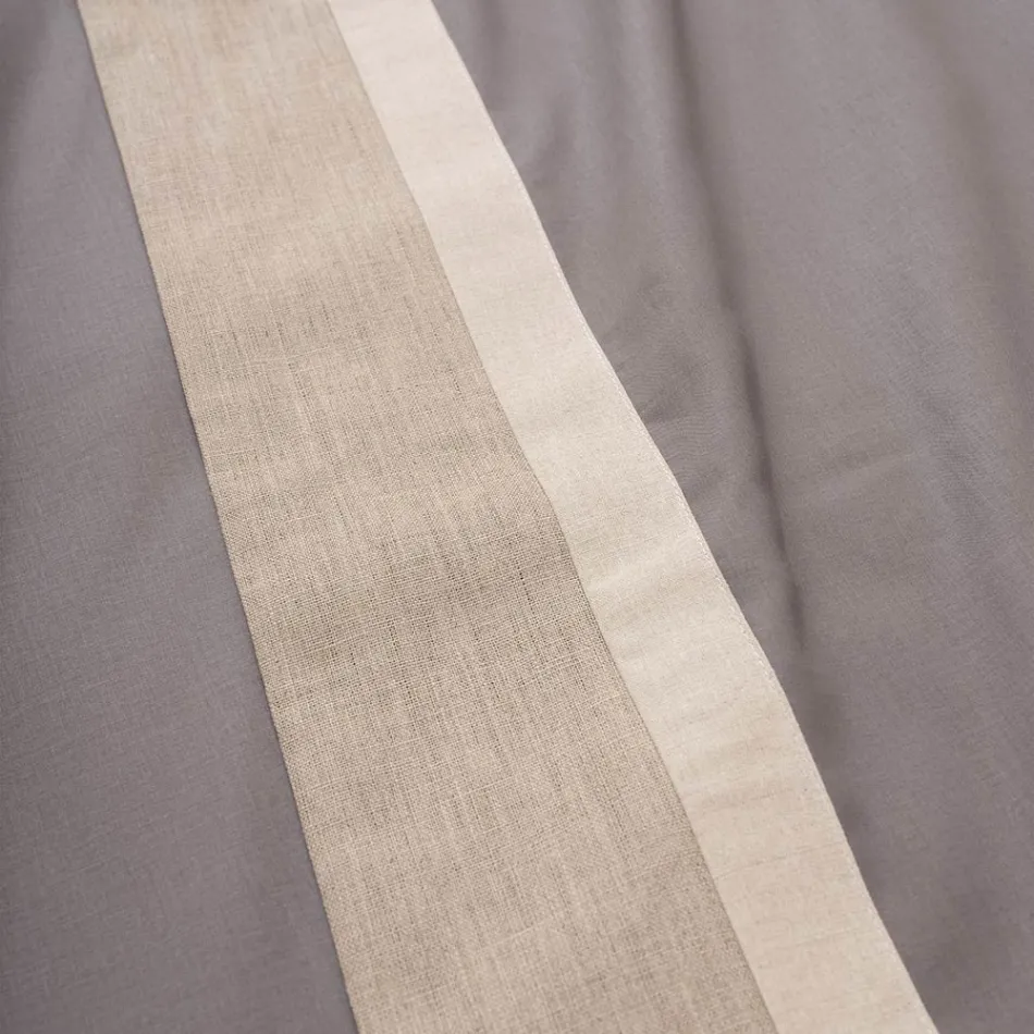 Tweepersoonsbedset van 90% katoen en 10% linnen, gemaakt in Italië - Nestle Viadurini