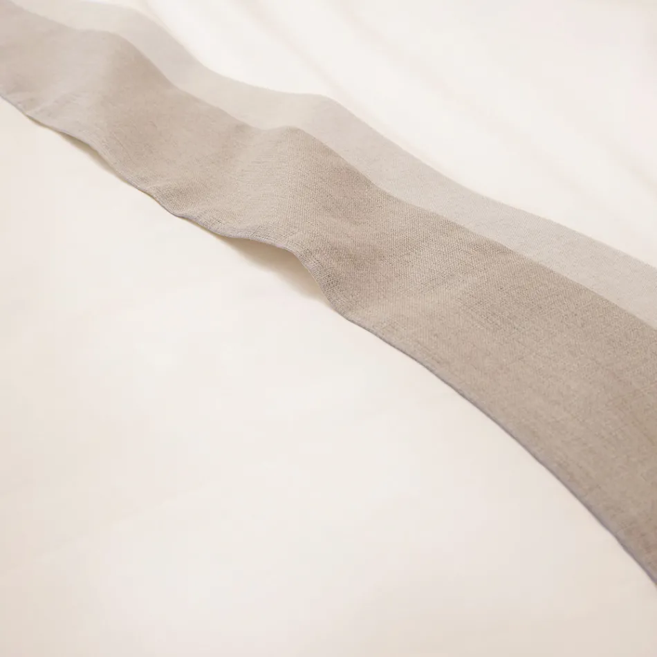 Tweepersoonsbedset van 90% katoen en 10% linnen, gemaakt in Italië - Nestle Viadurini