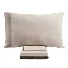 Tweepersoonsbedset van 90% katoen en 10% linnen, gemaakt in Italië - Nestle Viadurini