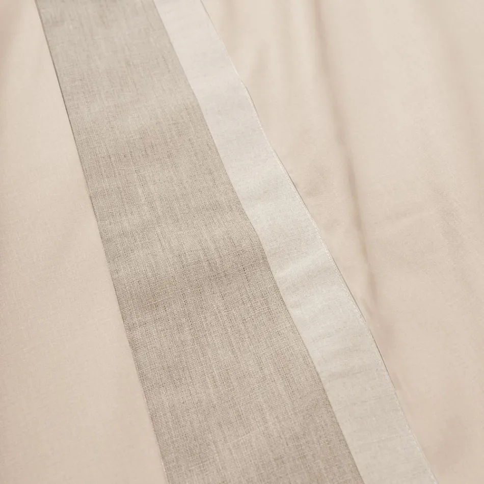 Tweepersoonsbedset van 90% katoen en 10% linnen, gemaakt in Italië - Nestle Viadurini