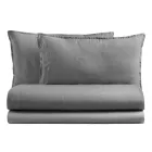 Compleet tweepersoonsbed in puur katoenen kleding geverfd en gearceerd - Delicacy Viadurini