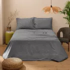 Tweepersoonsbed compleet in puur katoen, geverfd en gearceerd - Delicacy Viadurini