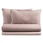 Compleet tweepersoonsbed in puur katoenen kleding geverfd en gearceerd - Delicacy Viadurini