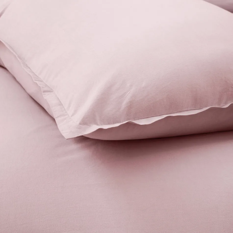 Tweepersoonsbed compleet in puur katoen, geverfd en gearceerd - Delicacy Viadurini