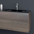 Samenstelling 2 hangende badkamermeubels in platina gelakt Mdf 120 cm - Renga Viadurini