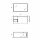 Samenstelling 2 hangend badkamermeubilair in platina gelakt Mdf, luxe - Renga Viadurini