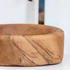 Compositie 3 Badkamermeubels in Teakhout en Hi Macs® - Talk Viadurini