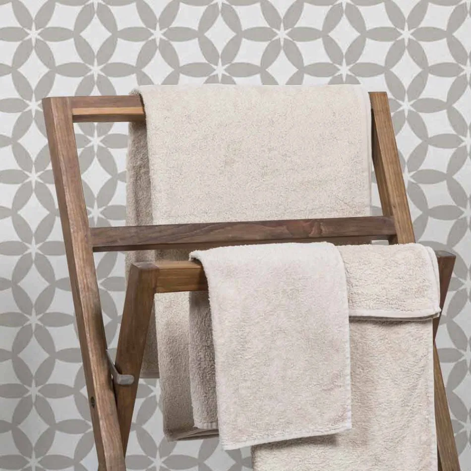 Compositie 3 Badkamermeubels in Teakhout en Hi Macs® - Talk Viadurini