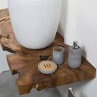 Compositie 3 Hangend badkamermeubel met witte harswastafel - Dazzle Viadurini