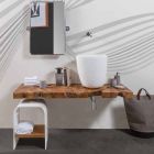 Compositie 3 Hangend badkamermeubel met witte harswastafel - Dazzle Viadurini