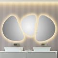 Samenstelling 3 Wandspiegels met LED-verlichting Made in Italy - Fagiolao