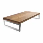 Compositie 4 badkamermeubels in teakhout en verchroomd staal - Beatles Viadurini