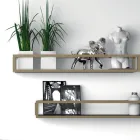 Samenstelling 5 vrijstaande badkamermeubels in metaal, ecolegno en luxe aardewerk - Cizco Viadurini