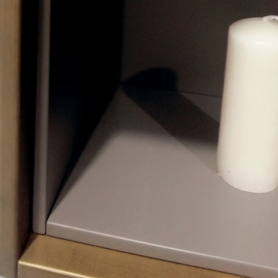 Samenstelling 5 hangende badkamermeubels in hout en kristal Made in Italy - Renga Viadurini