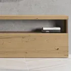 Moderne wandcompositie in Scandinavisch geknoopt eiken en ijzeren afwerking - Siri Viadurini