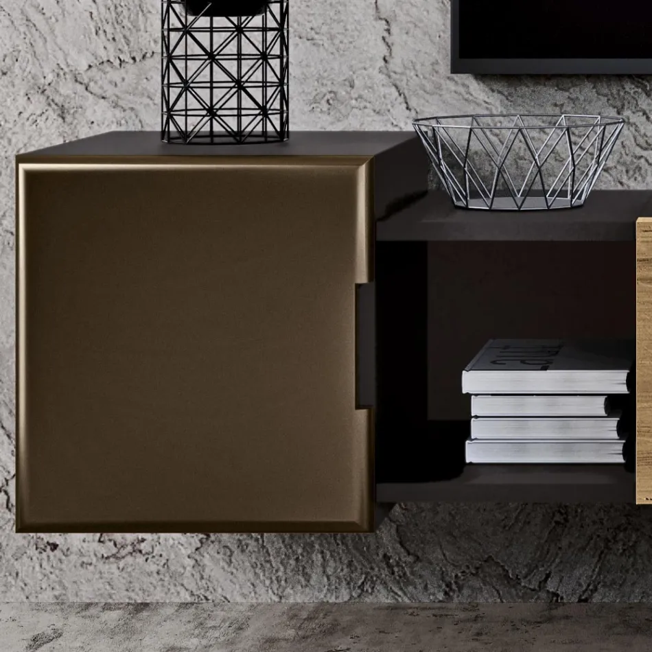 Wandcompositie voor de woonruimte van modern design Made in Italy - Margit Viadurini