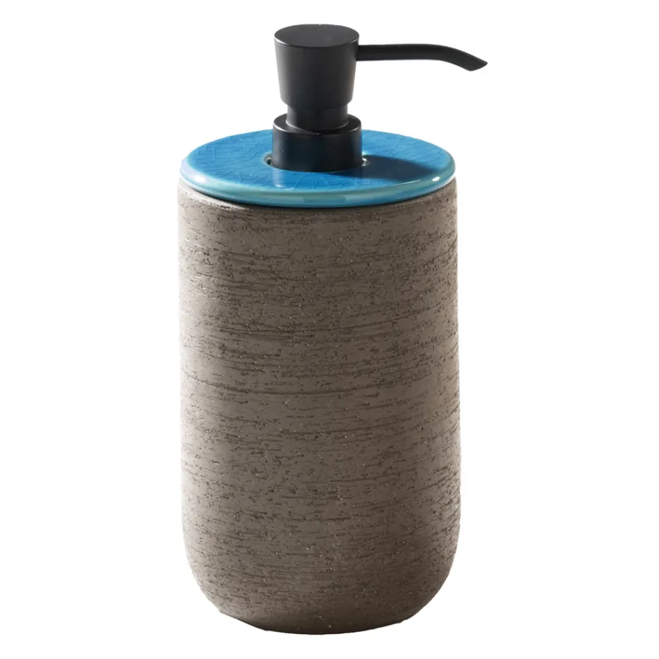 Badkamermeubelsamenstelling inclusief accessoires met blauwe details - Carolie Viadurini