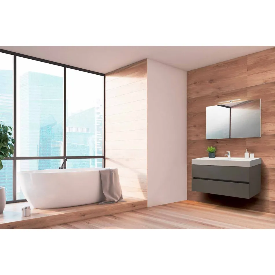 Badkamer zwevende compositie in Fenix Gray - Becky Viadurini