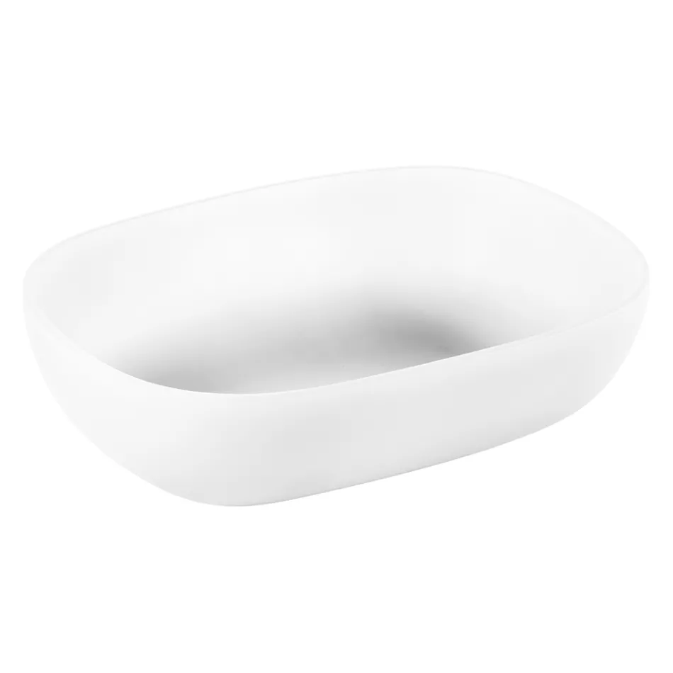 Witte badkamercompositie met bodemondersteuning en designaccessoires - Georges Viadurini