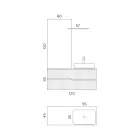 Witte badkamersamenstelling met spiegel en plank Gemaakt in Italië - Ares Viadurini