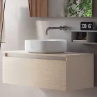 Badkamercompositie Compleet met wastafel, spiegel en voet Made in Italy - Dream Viadurini