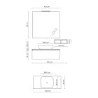 Badkamercompositie Compleet met wastafel, spiegel en voet Made in Italy - Dream Viadurini