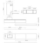 Badkamercompositie compleet met spiegel, keramische wastafel Made in Italy - Palom Viadurini