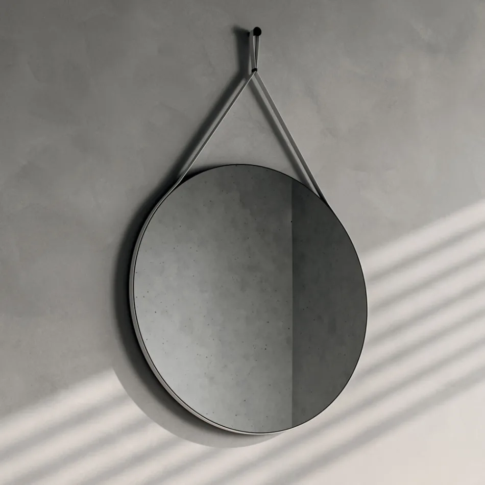 Badkamerset inclusief onderstel met wielen, wastafel en spiegel - Titan Viadurini