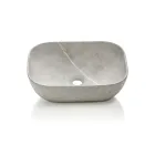 Badkamermeubel met 1 lade, 2 eikenhouten planken, wastafel en spiegel - Titan Viadurini