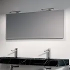 Badkamercompositie met 1 witte lade, spiegel en Marquina HPL-plank - Velaria Viadurini