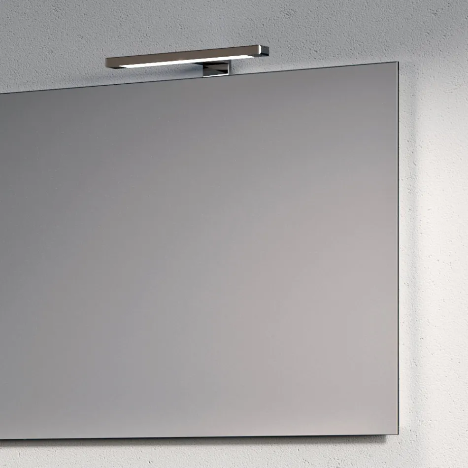 Badkamercompositie met 1 witte lade, spiegel en Marquina HPL-plank - Velaria Viadurini