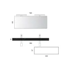 Badkamercompositie met 1 witte lade, spiegel en Marquina HPL-plank - Velaria Viadurini