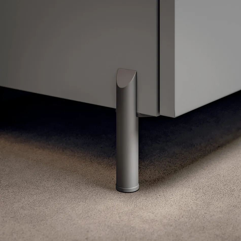 Badkamermeubelset met 1 lade, antracietkleurige kunsthars wastafel en spiegel - Titan Viadurini