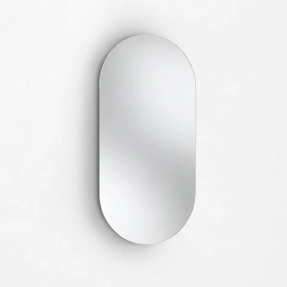 Badkamermeubelset met 1 lade, antracietkleurige kunsthars wastafel en spiegel - Titan Viadurini